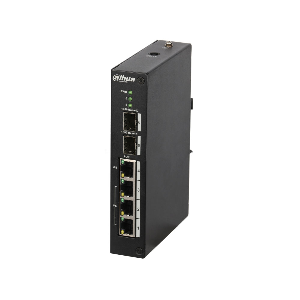 Switch Dahua de 6 portas com 4 PoE