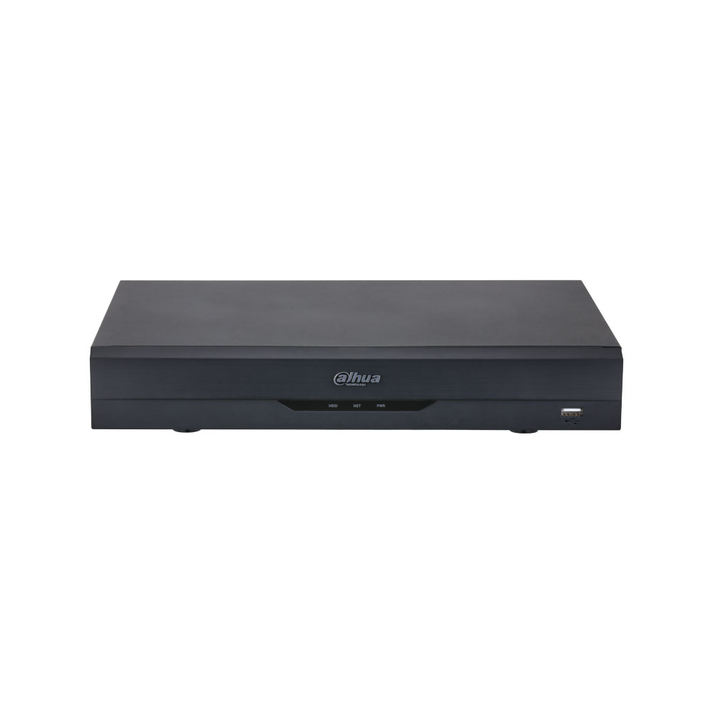 DH-XVR5104HE-4KL-I3(V3.0) - XVR 5 em 1 Dahua de 4 canais. Formatos AI/H.265+/H.265. 4 canais HD BNC + 4 canais IP. Gravação de 8MP@7ips. 64 Mbps de largura de banda de entrada. Saídas HDMI 4K e VGA 1080P. Proteção de perímetro, SMD Plus, deteção/reconhecimento facial, IoT e POS. 8 entradas de alarme / 3 saídas de alarme. Suporta 1 HDD, 1 RS485, 1 RJ45, 2 USB