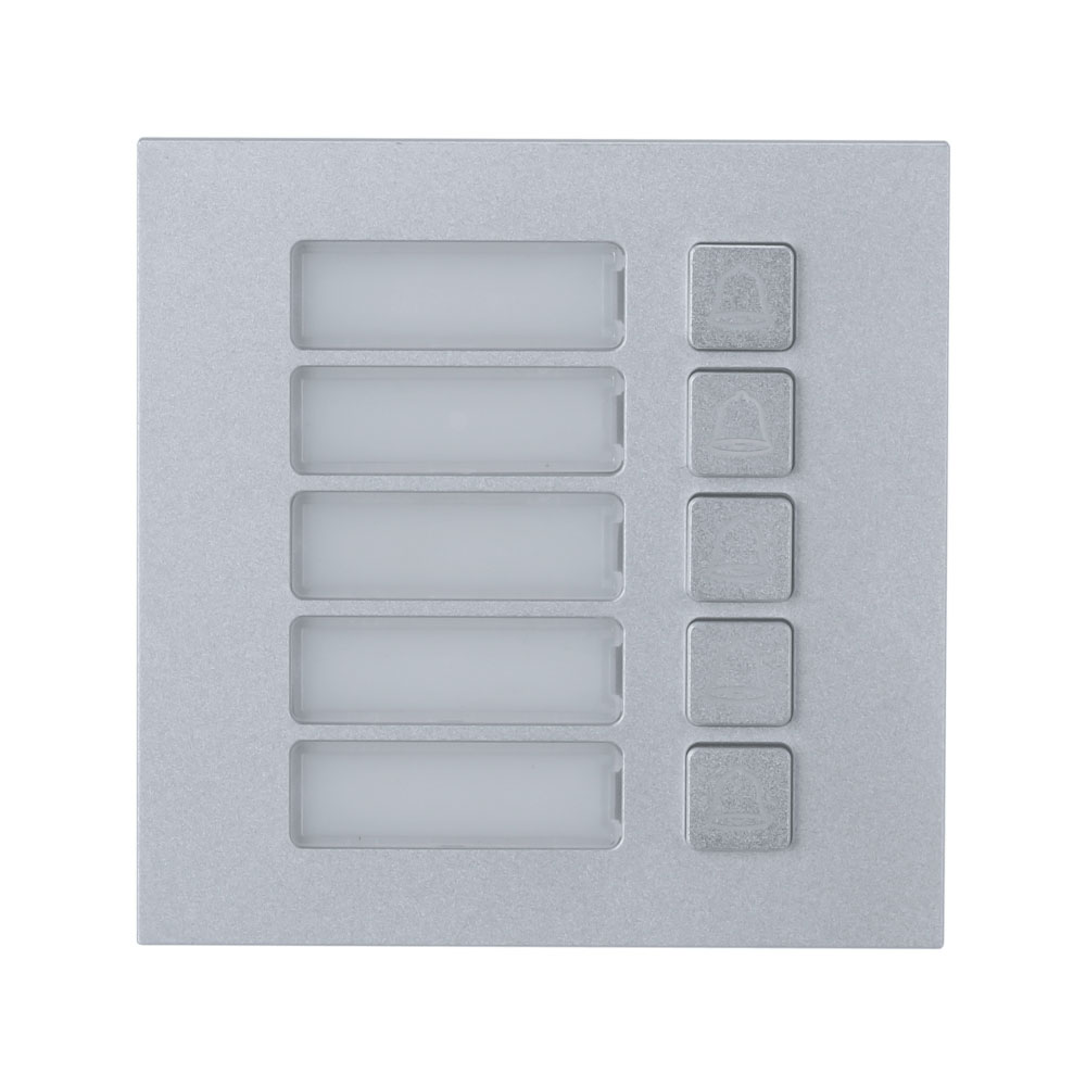 Módulo de cinco botões mecânicos para sistemas modulares de videoporteiro