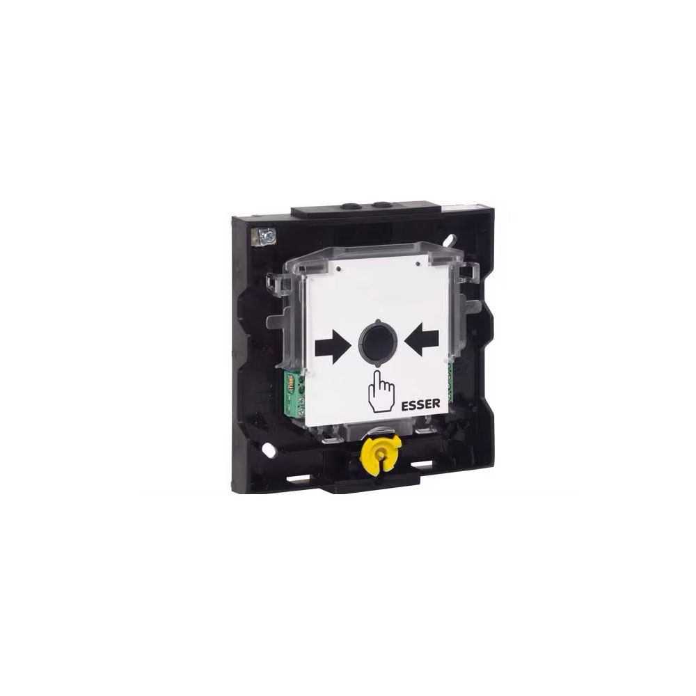 Módulo pulsador IQ8 diseño grande - Módulo de botão de alarme eletrónico IQ8. Design modular. Inclui isolador de curto-circuito de linha. Não inclui caixa frontal e identificação do tipo de sinal.