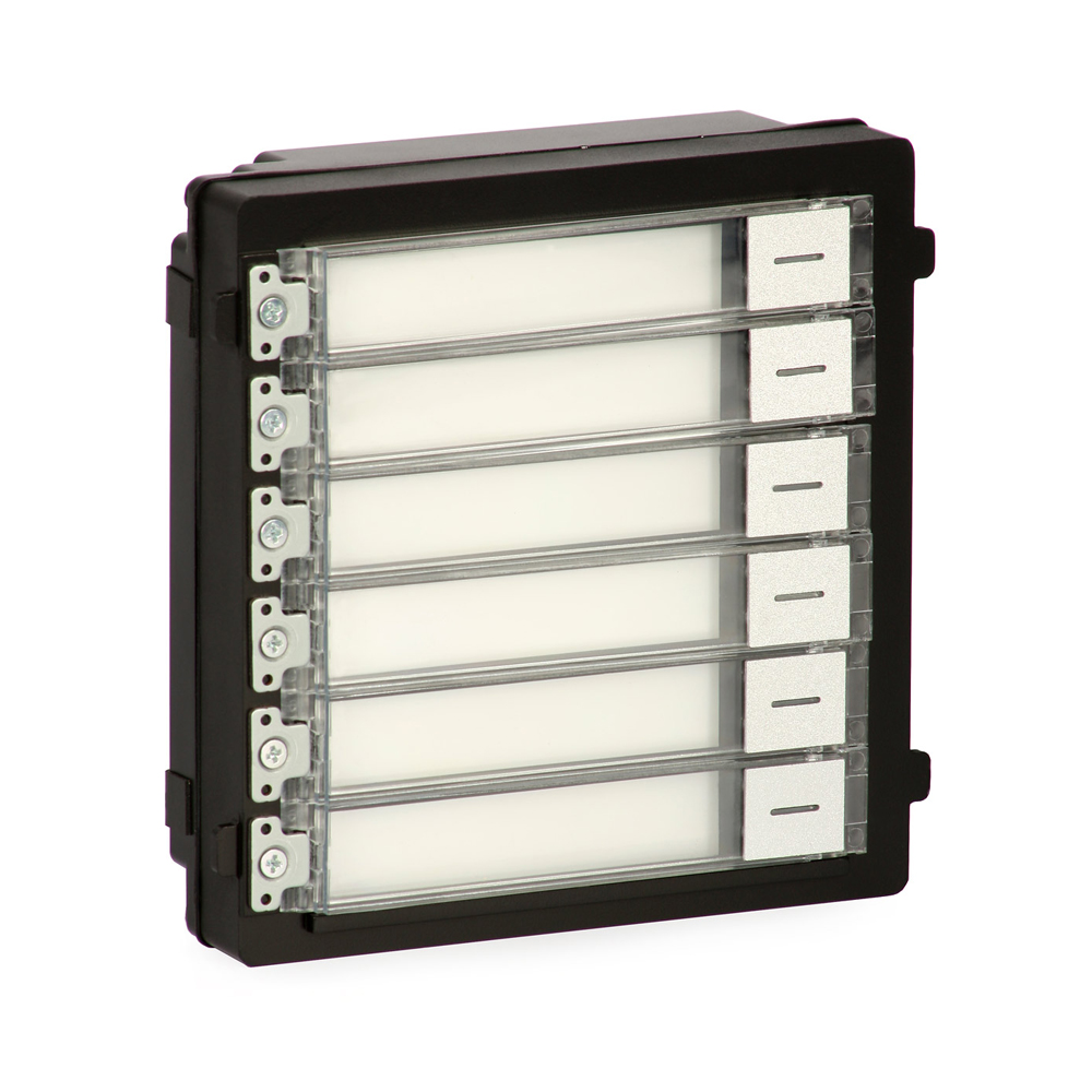 Módulo de botão de pressão HIKVISION com 6 botões rotuláveis para sistema de videoporteiro