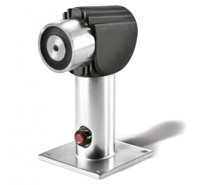 Retenedor de suelo o pared de 400 N con soporte de 300 mm y pulsador para puerta cortafuego - Retentor de parede 960122 de 400N. 90º (300mm) para montagem no chão ou 180º (325mm) para montagem na parede.