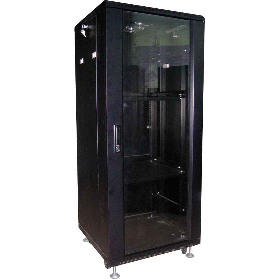 RACK STAND CABINET 42U W/FAN 600*800CM BLACK COLOR - Armário de rack com 42U de altura e tamanho externo em mm 600 (L) x 800 (P) x 2000 (A).